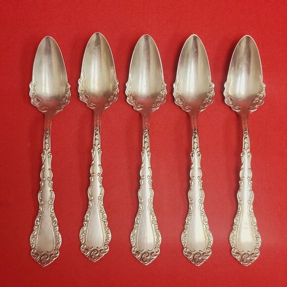 Simeon L & George H Rogers Co Nickel Silver Jam Preserve Spoon Lot of 5 - Picture 3 of 12